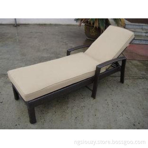 Outdoor Garden Sunlounger , Black Foldable Beach Lounge Cha